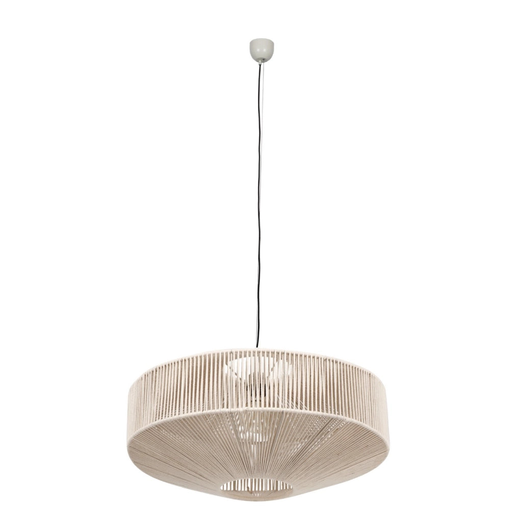 Lampada a sospensione boho beige cotone 61cm E27 Trio