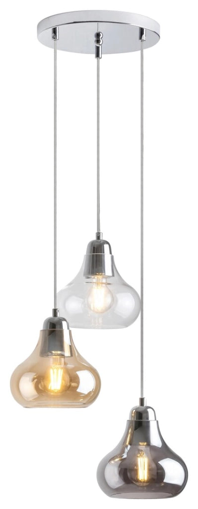 Lampada sospensione Rabalux Jezabel E27 3 luci cromo