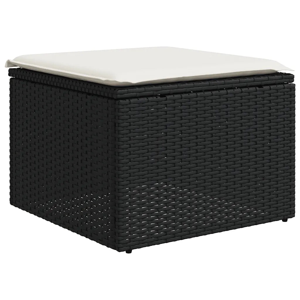 Set Divani da Giardino 12 pz con Cuscini Nero in Polyrattan