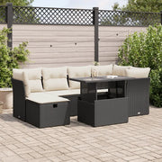 Set Divani da Giardino con Cuscini 7pz Nero Polyrattan 3327776