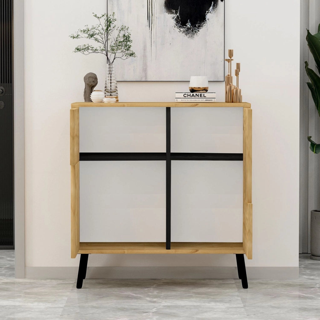 Credenza in legno "Darien" - 76 x 35 x 79 cm - Beige
