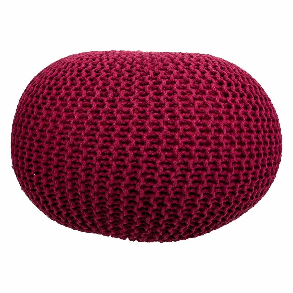 Puff de algodón trenzado rojo 45x45x30