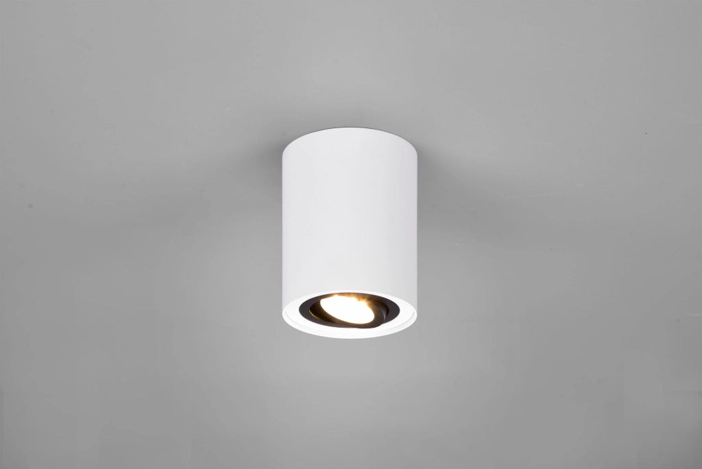 COOKIE CILINDRO SPOT ORIENTABILE BIANCO + NERO D. 9,6CM H. 12,5CM 1 LUCE ATTACCO GU10