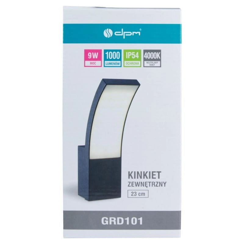 Applique esterna LED 9W 4000K 1000lm IP54 nera DPM