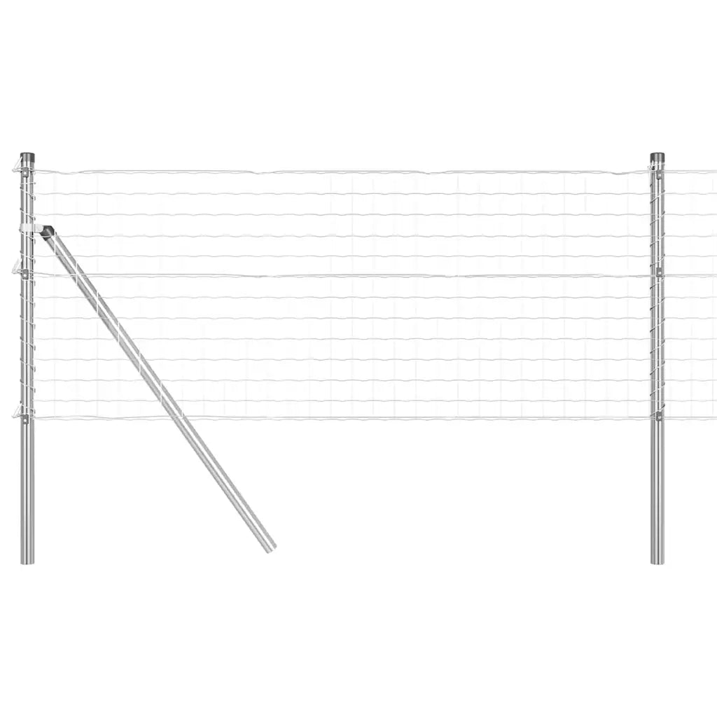 Recinzione con Posto Grigio 0,4 x 25 m Acciaio e PVC 3350491