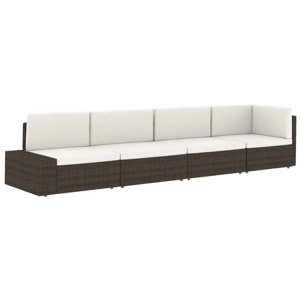 Divano Modulare a 2 Posti in Polyrattan Grigio 49523