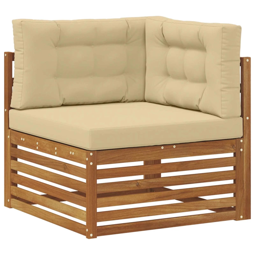 Set di divani da esterno con cuscino 8 pcs Naturale e Beige 3383716