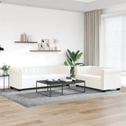 Divani Chesterfield a 2 Posti e a 3 Posti in Similpelle Bianco