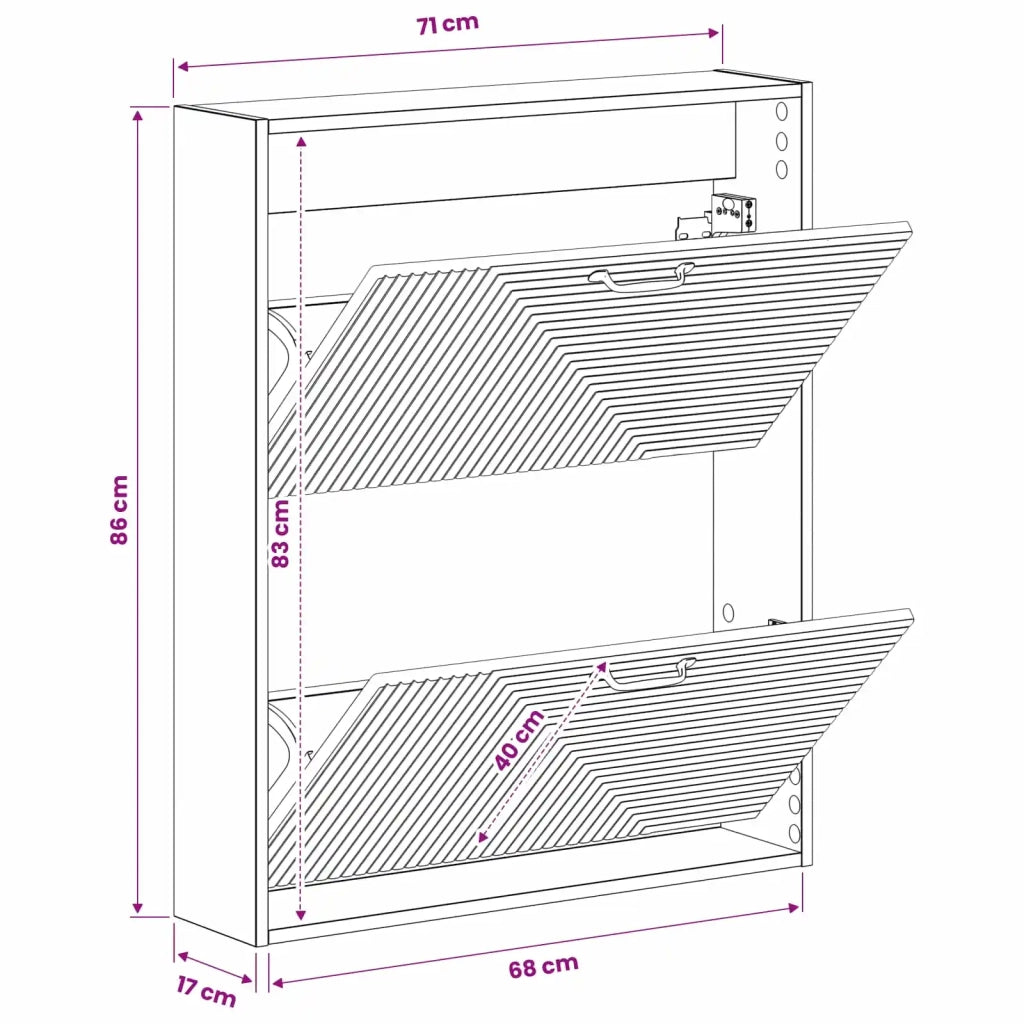 Mobiletto per Scarpe da Muro HAARLEM 71 x 17 x 86 cm 896860