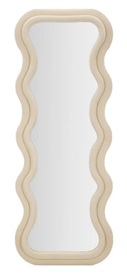 Specchio da muro cornice in velluto crema 60x6x160cm CEMILY
