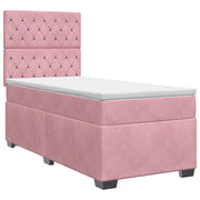 Letto box spring con materasso Rosa 90 x 190 cm Velluto 3453547