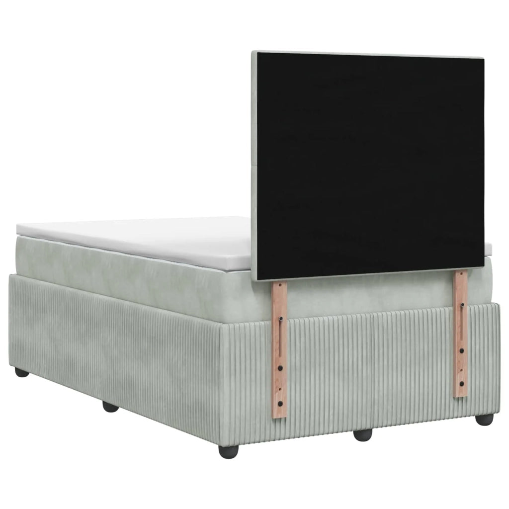 Letto Box Spring LED con Materasso Grigio Chiaro 120 x 200 cm 3456041