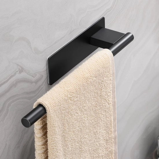 Asciugamano da parete - design minimalista - 1 pezzo - nero - acciaio inox