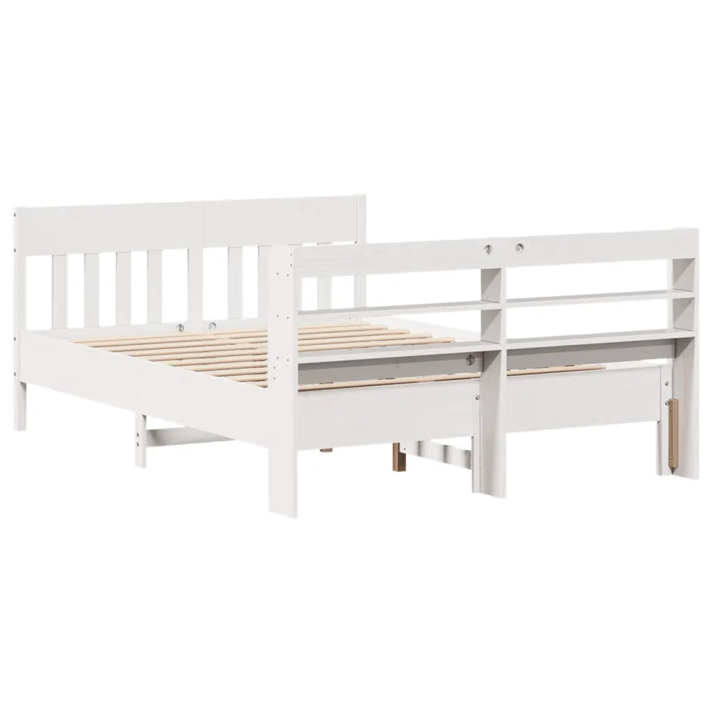 Letto senza Materasso-Struttura Letto Bianco 150x200 cm Legno Massello di Pino 243286
