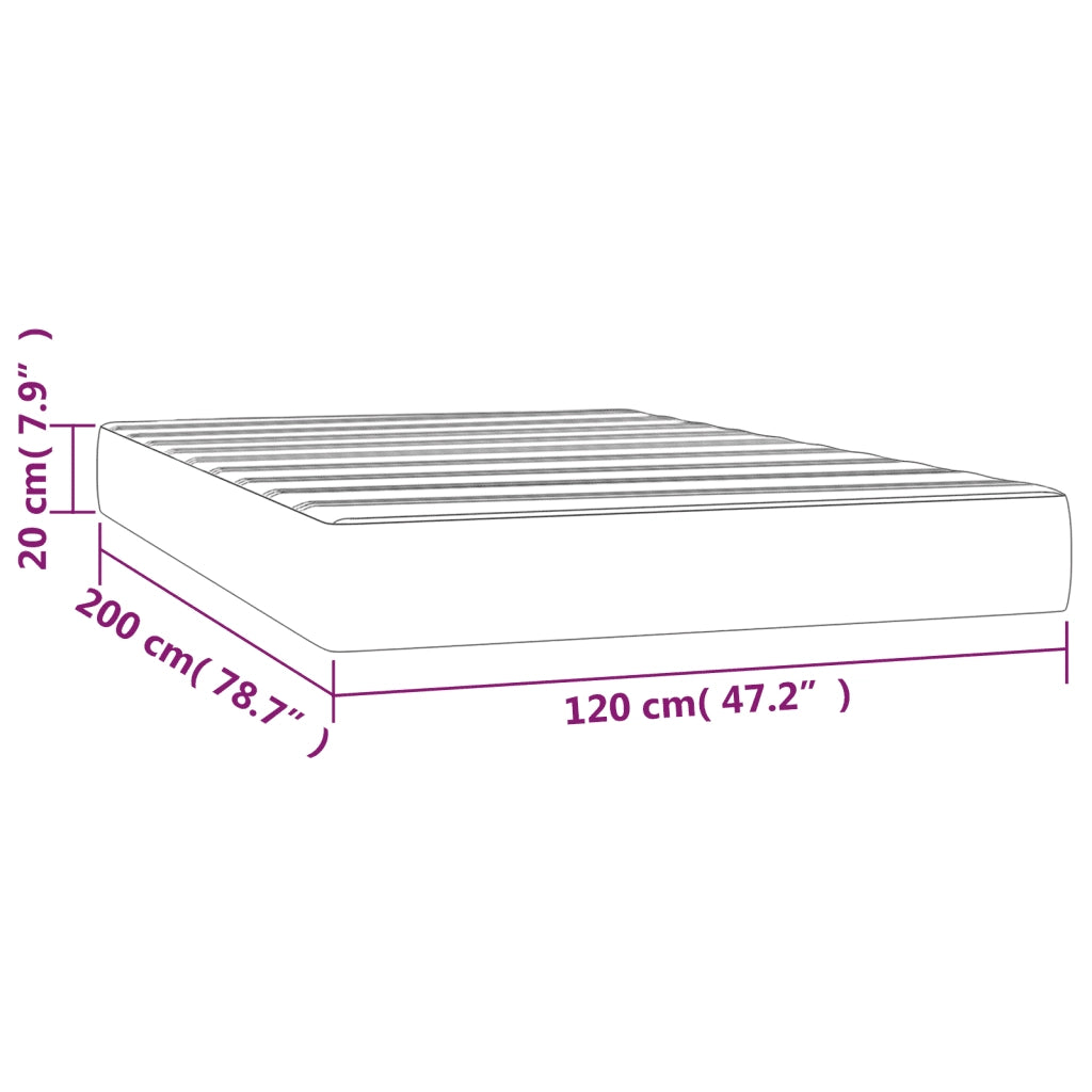 Materasso a Molle Insacchettate Rigidità Media Grigio Chiaro 120x200x20 cm 347754