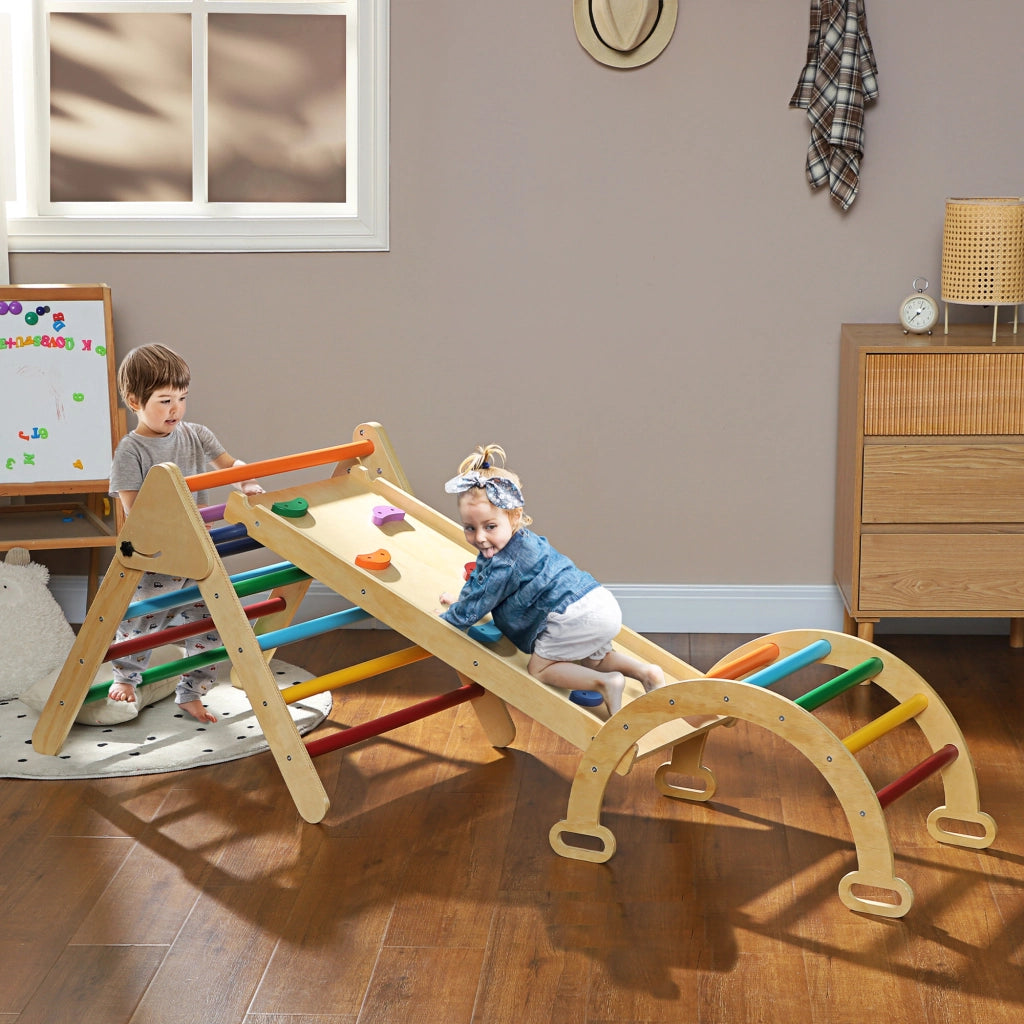 Casetta per bambini con scivolo e altalena ¨C Minimal ¨C multicolore