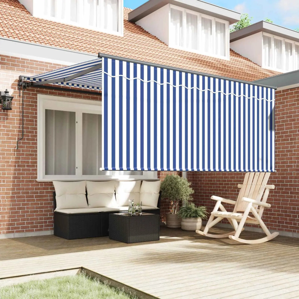 Tenda Retrattile Blu e Bianco 300 x 250 cm 3329914