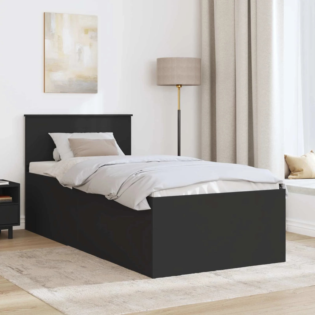 Struttura del letto Nero 90 x 200 cm Legno multistrato