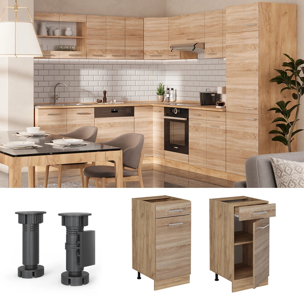 Vicco Mobiletto base per cucina Sonoma 40 cm senza piano di lavoro