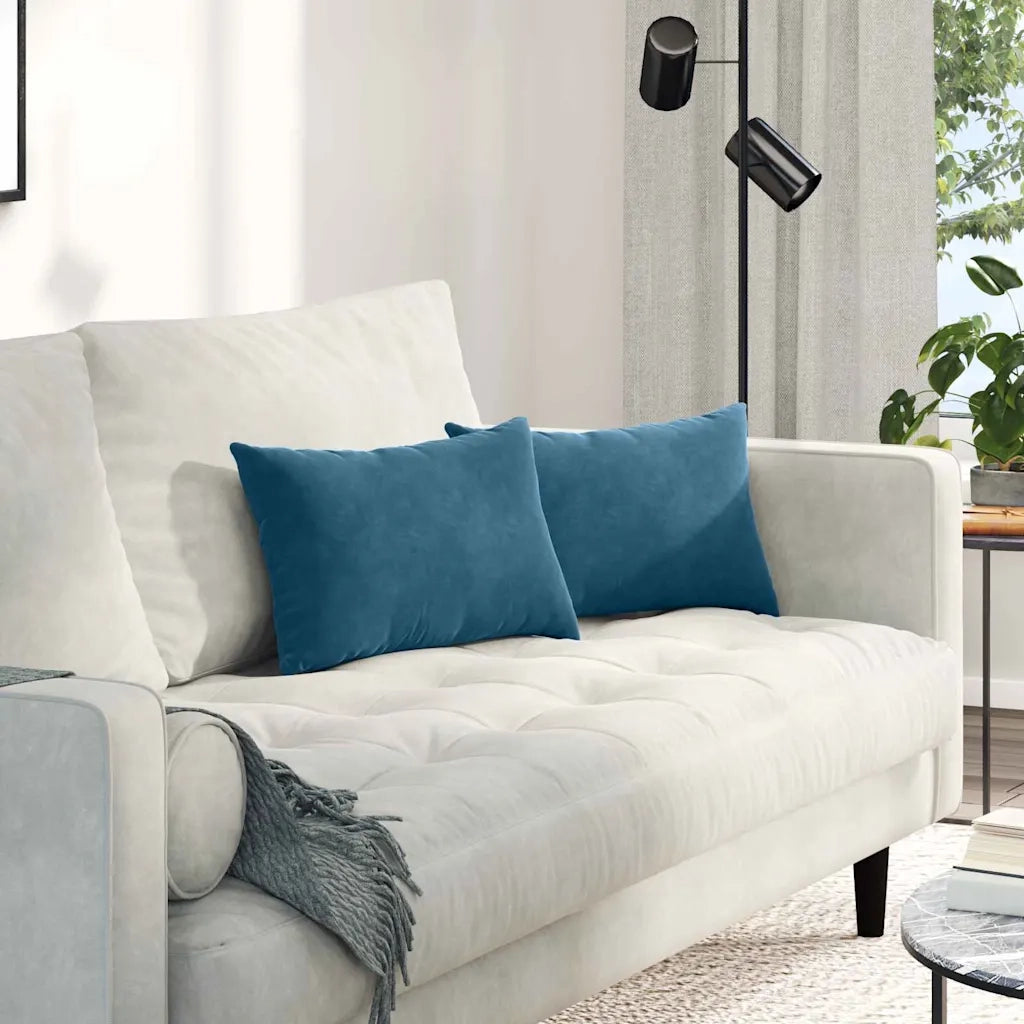 Cuscini da Divano 2 pcs Blu 50 x 30 cm Tessuto in Cords 42013626