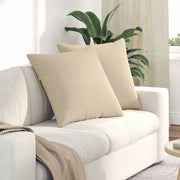Cuscini da Divano 2 pz-Set di 2 Cuscini per Sofa Crema 60 x 60 cm Tessuto 951969