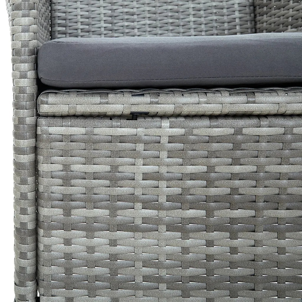 Set da Pranzo per Giardino 11 pz con Cuscini Grigio 3103591
