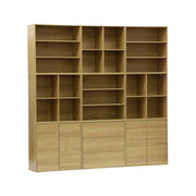 Libreria modulabile decorazione legno 9 elementi, quercia