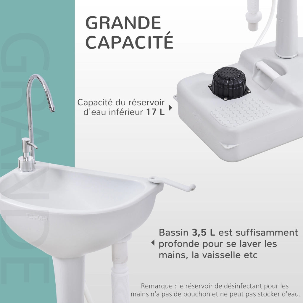 Lavabo mobile con ruote e distributore sapone ¨C Minimal ¨C grigio