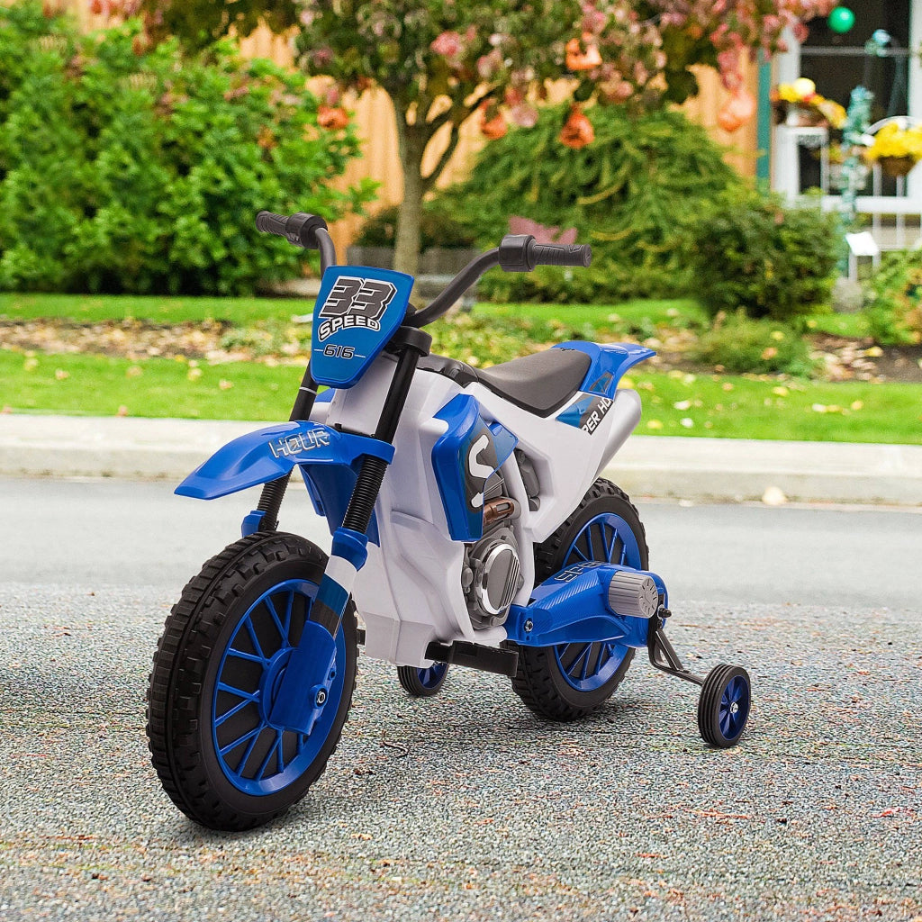 Moto Elettrica Cross per Bambini 3-5 Anni ¨C Xylo ¨C Batteria 12V, Blu, 106.5x51.5x68cm
