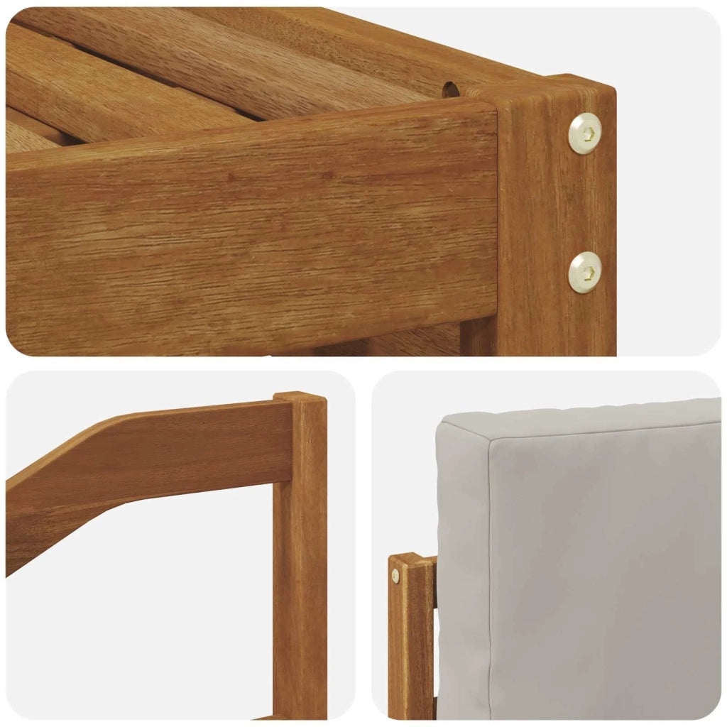 Set di divani da esterno 4 pcs Grigio Naturale e Chiaro 3374626
