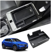 Organizzatore per console centrale compatibile con Alfa Romeo Tonale 2022-2025 - Contenitore di organizzazione - Comparto di stoccaggio - Comparto per guanti - Mantenimento della console in ordine - Scatola di stoccaggio