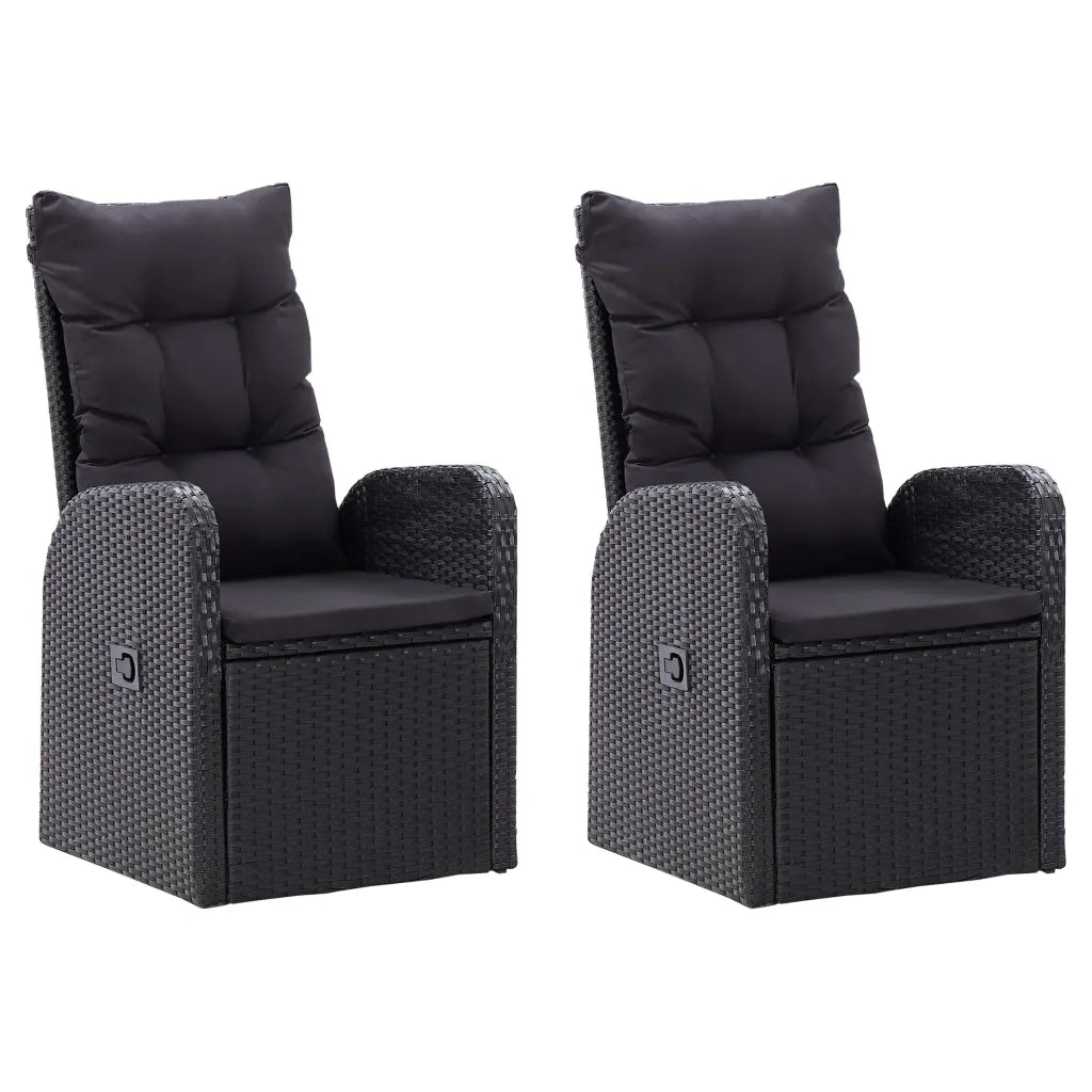 Set da Pranzo da Giardino 5 pz con Cuscini Nero 3099480