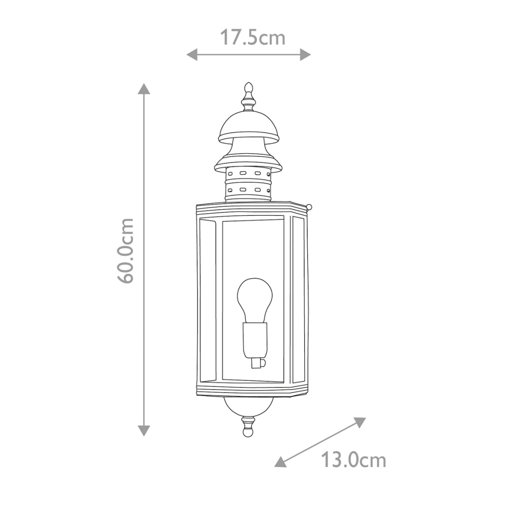 Applique esterna retrò ottone E27 60W Downing Street