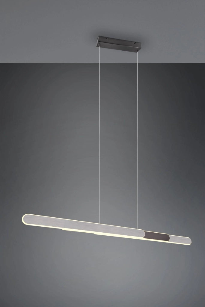 HELIOS SOSPENSIONE LED 48W 5800lm, 2700 - 6500K ALLUMINIO E NERO REGOLABILE IN ALTEZZA E LARGHEZZA A BI-EMISSIONE CON REGOLAZIONE TEMPERATURA DI COLORE DEL LED TOUCH L. 130CM