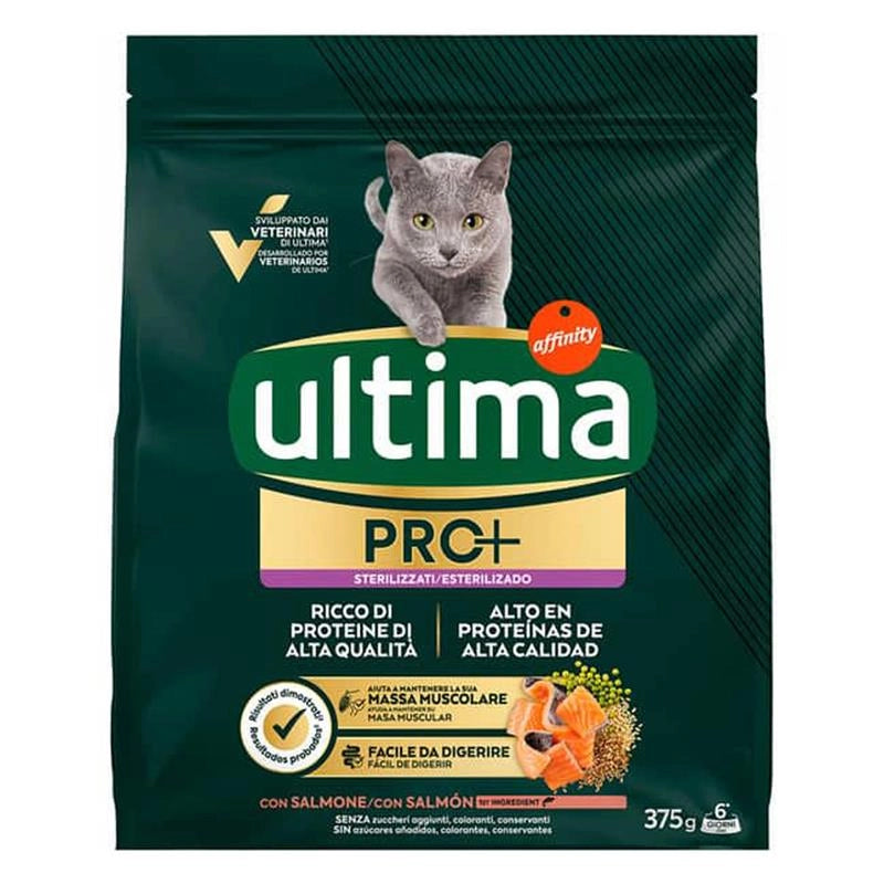 ULTIMA PRO + CROCCHETTE PER GATTO STERILIZZATO 375 GR FACILE DA DIGERIRE GUSTO SALMONE