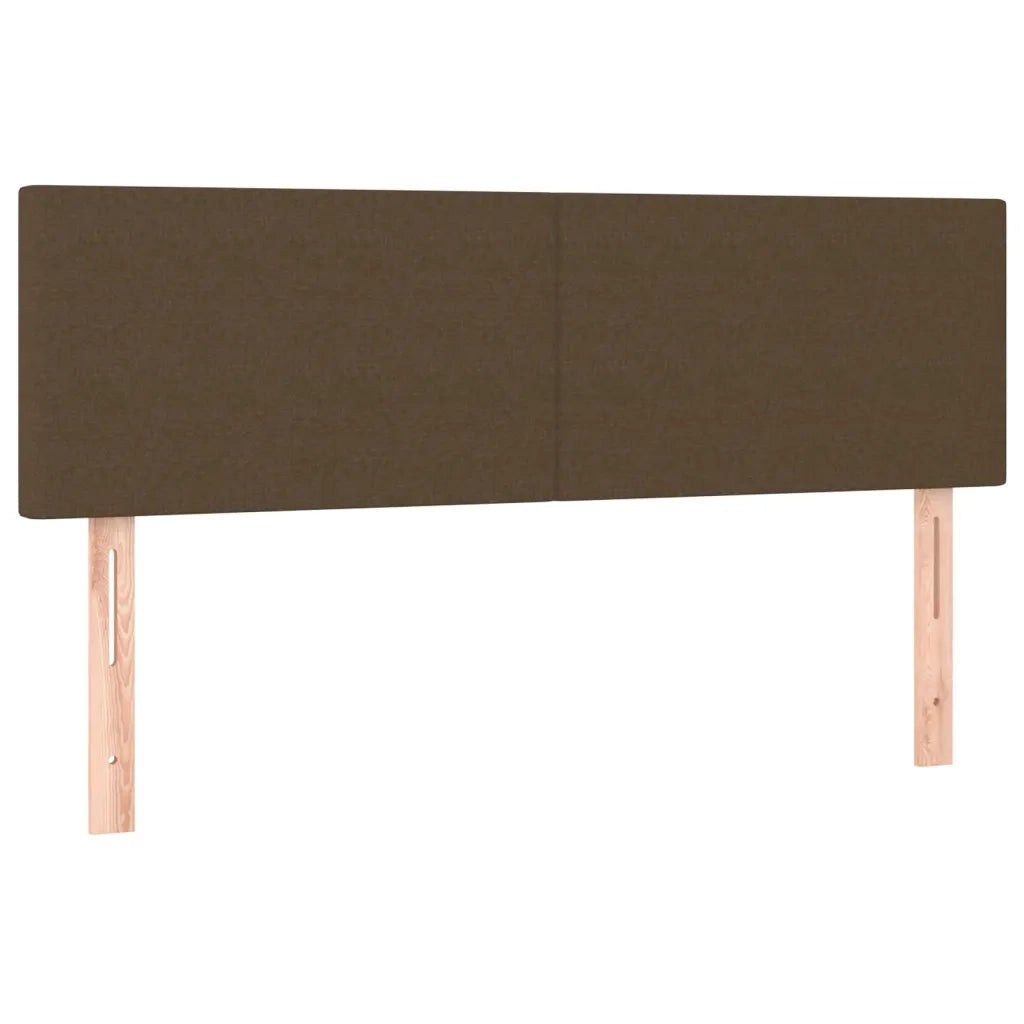 Letto a Molle Materasso e LED Marrone Scuro 140x200 cm Tessuto
