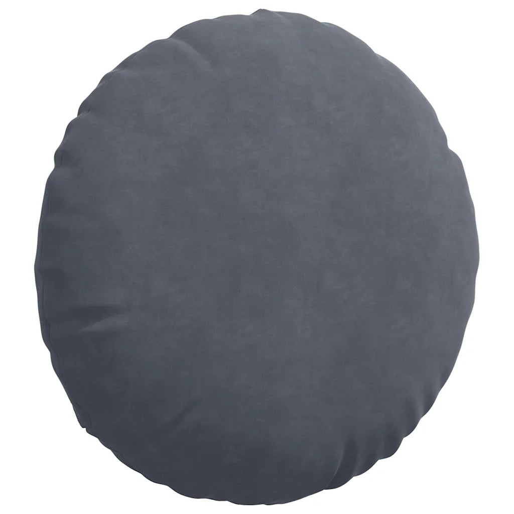 Cuscini per Seduta 2 pcs Grigio scuro Ø50 x 19 cm Velluto 42014175