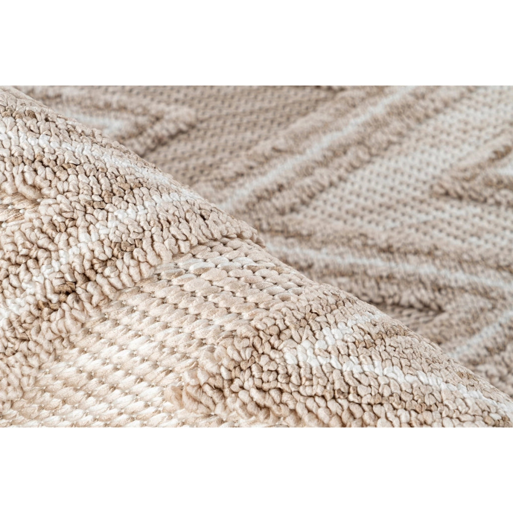 Tappeto moderno Sarai 200 Beige con motivo a zig-zag