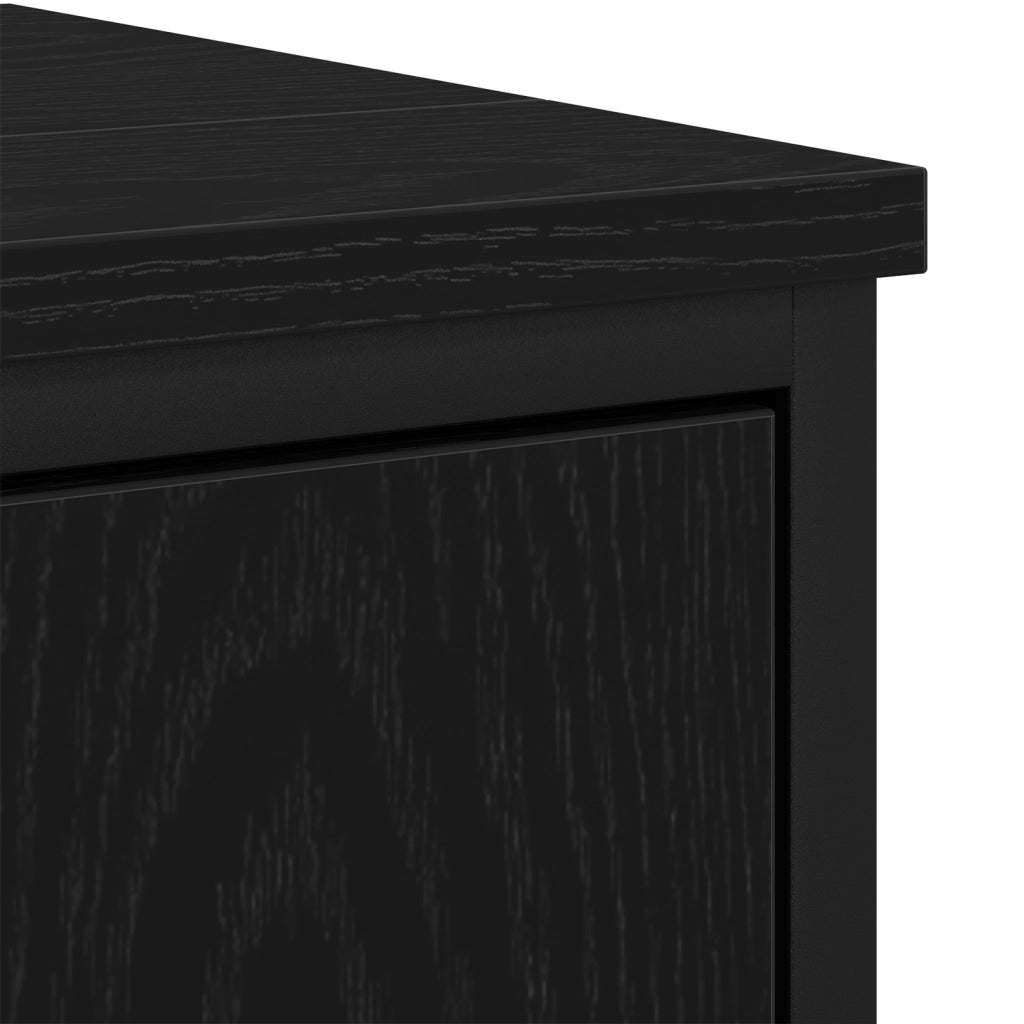 Set di Mobili per Bagno 2 Pezzi in Legno Ingegnerizzato Nero Rovere