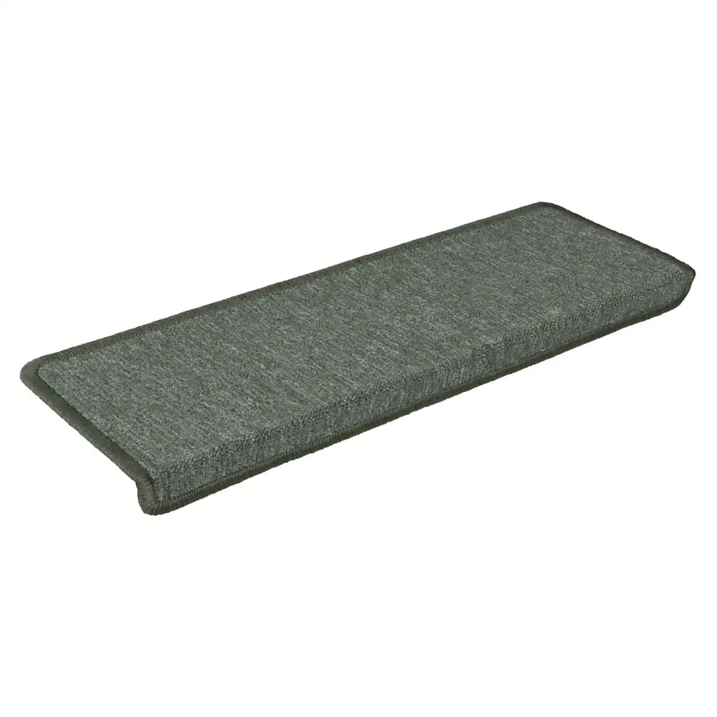 Tappetini per scale 15 pz 65x21x4 cm Verde scuro con bordo rettangolare 326193