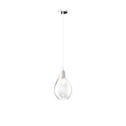 Lampadario Contemporaneo Drop 2.0 Metallo Cromo Vetro Trasparente 1 Luce E27