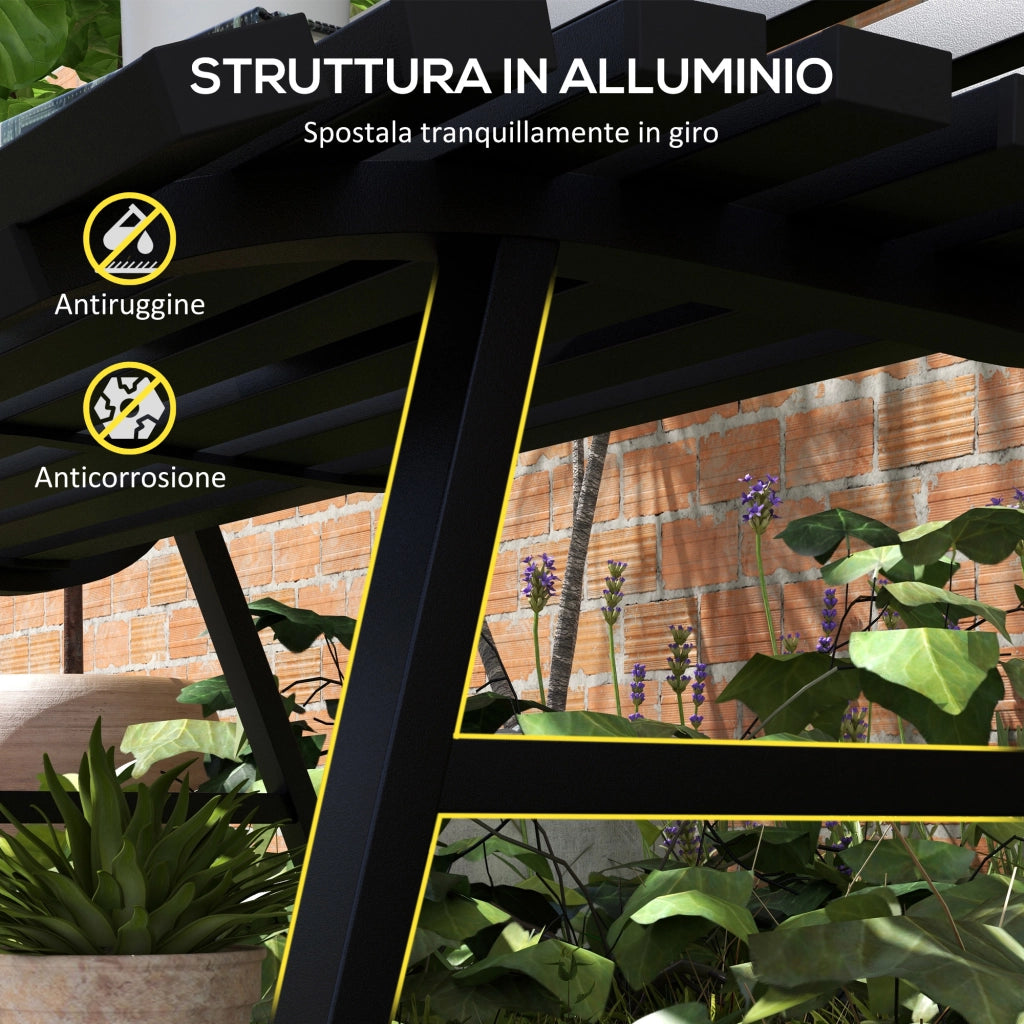 Panchina da Giardino 2 Posti in Alluminio ¨C Minimal ¨C 123x67x79cm Nero