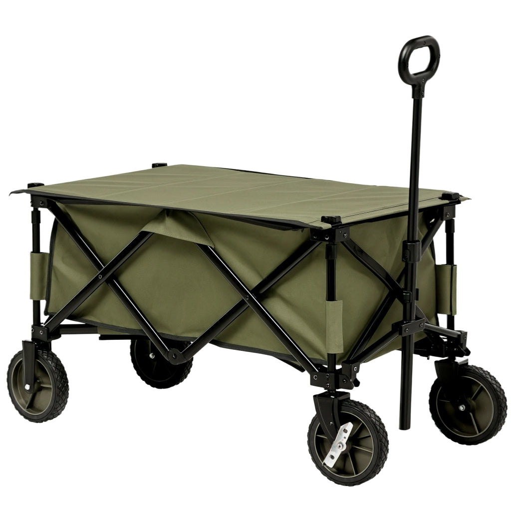 Carrello Pieghevole da Trasporto con Manico Telescopico ¨C Minimal ¨C Verde 108x55x93 cm