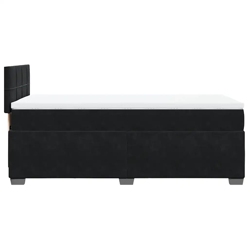 Letto a Molle con Materasso Nero Singolo in Velluto 3288771