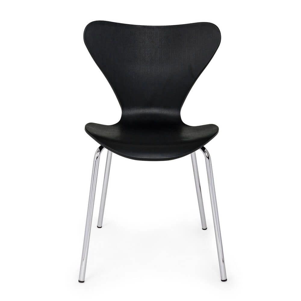 Set di 4 Sedie Impilabili con Seduta in Plastica e Gambe Cromate - LINDSAY
