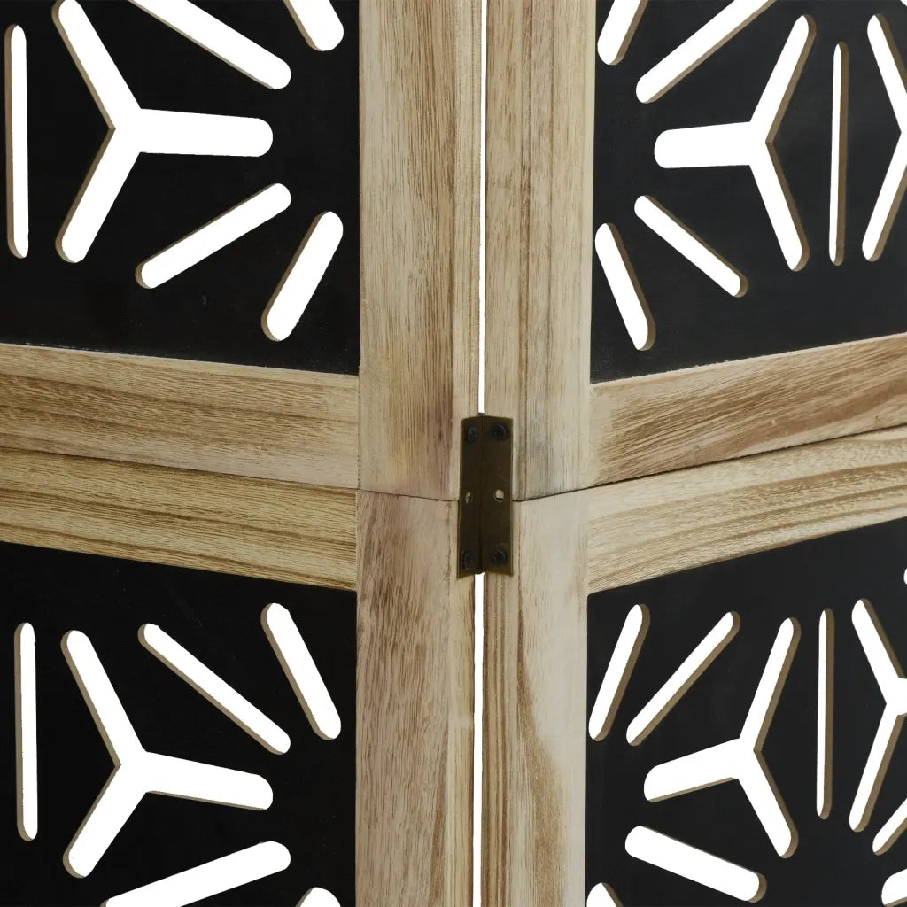 Divisorio Ambienti | Divider per stanze | Paravento 5 Pannelli Marrone e nero Legno di Paulownia