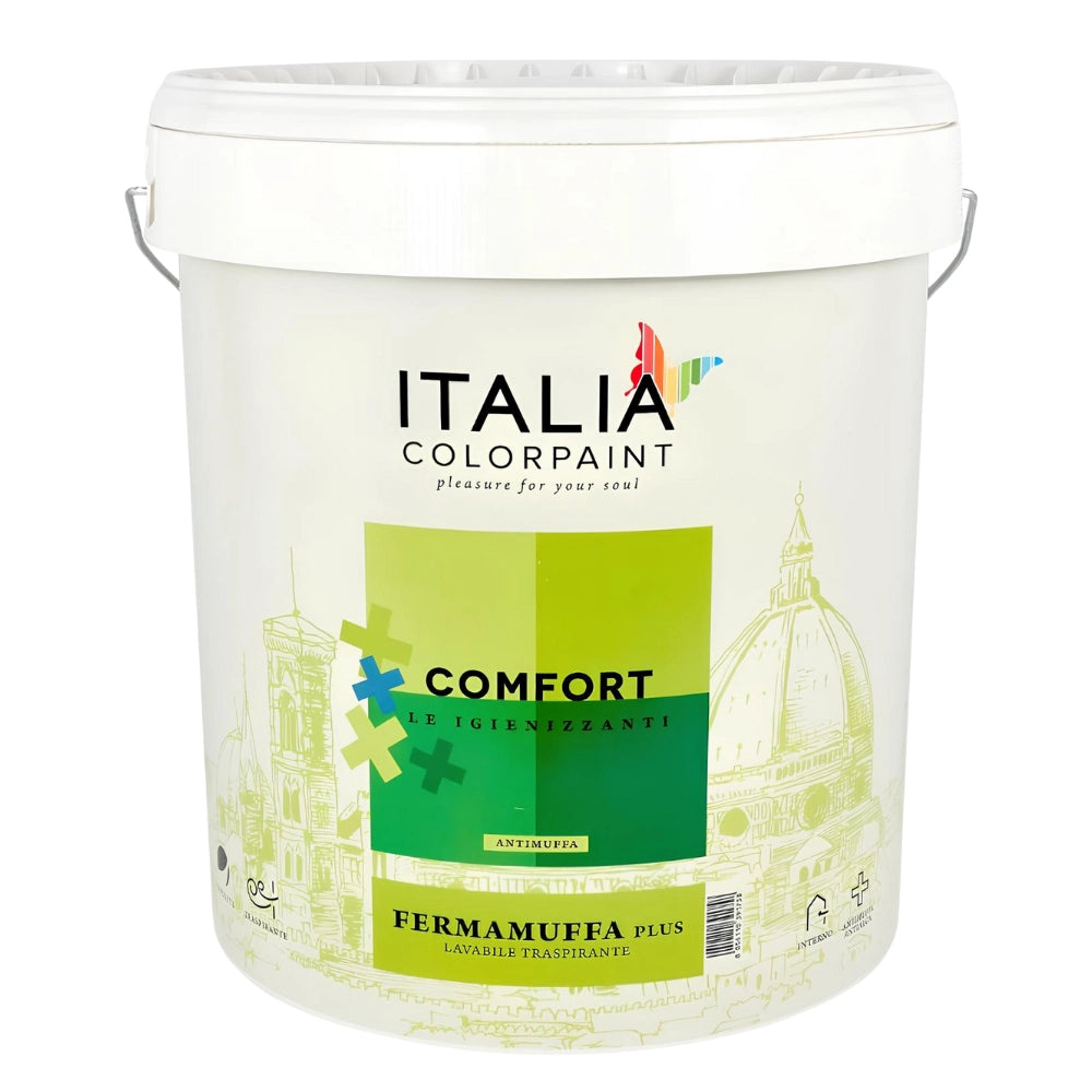 Idropittura lavabile traspirante bianca interni umidità comfort fermamuffa plus *** formato 2.5 lt, confezione 1