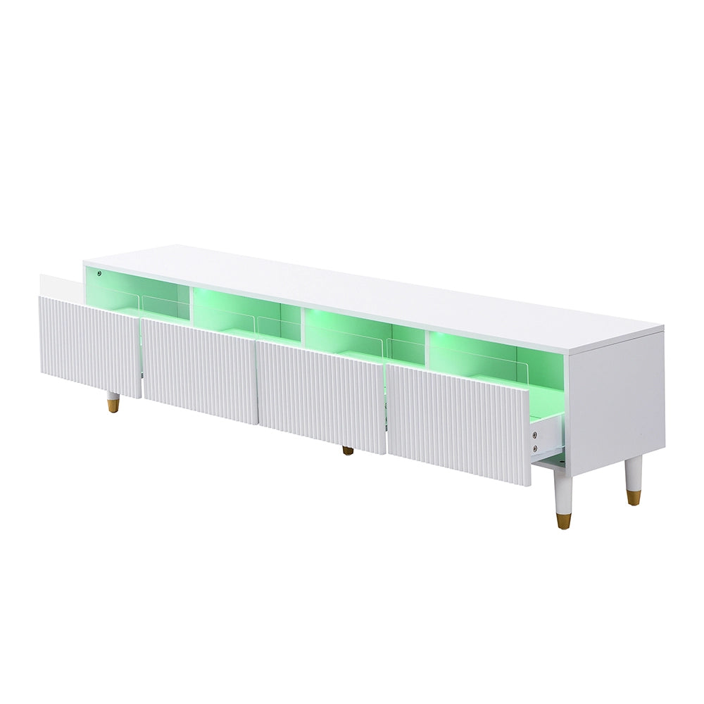 Mobile TV moderno - Xylo - 178cm bianco 4 cassetti MDF/acrilico