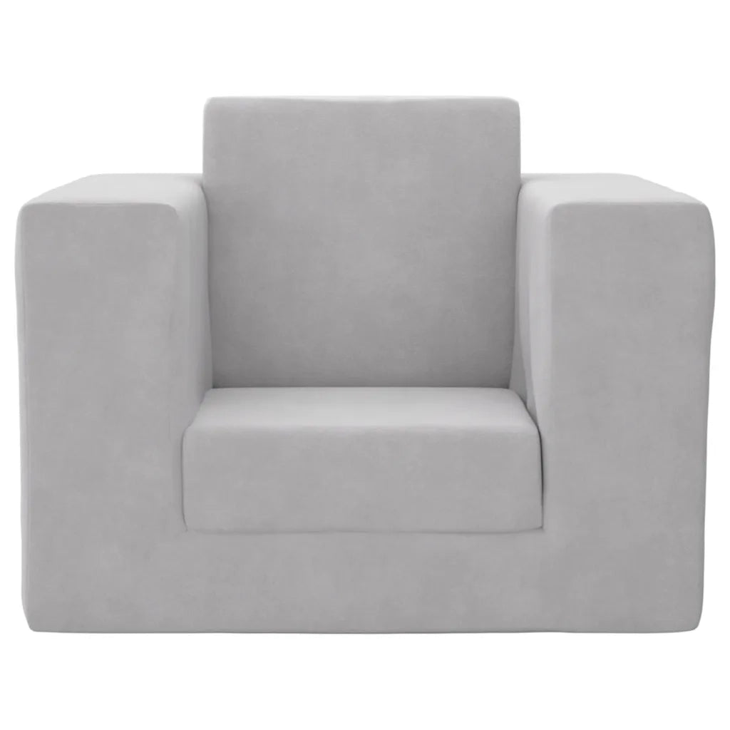 Divano per Bambini Grigio Chiaro in Morbido Peluche 4104803