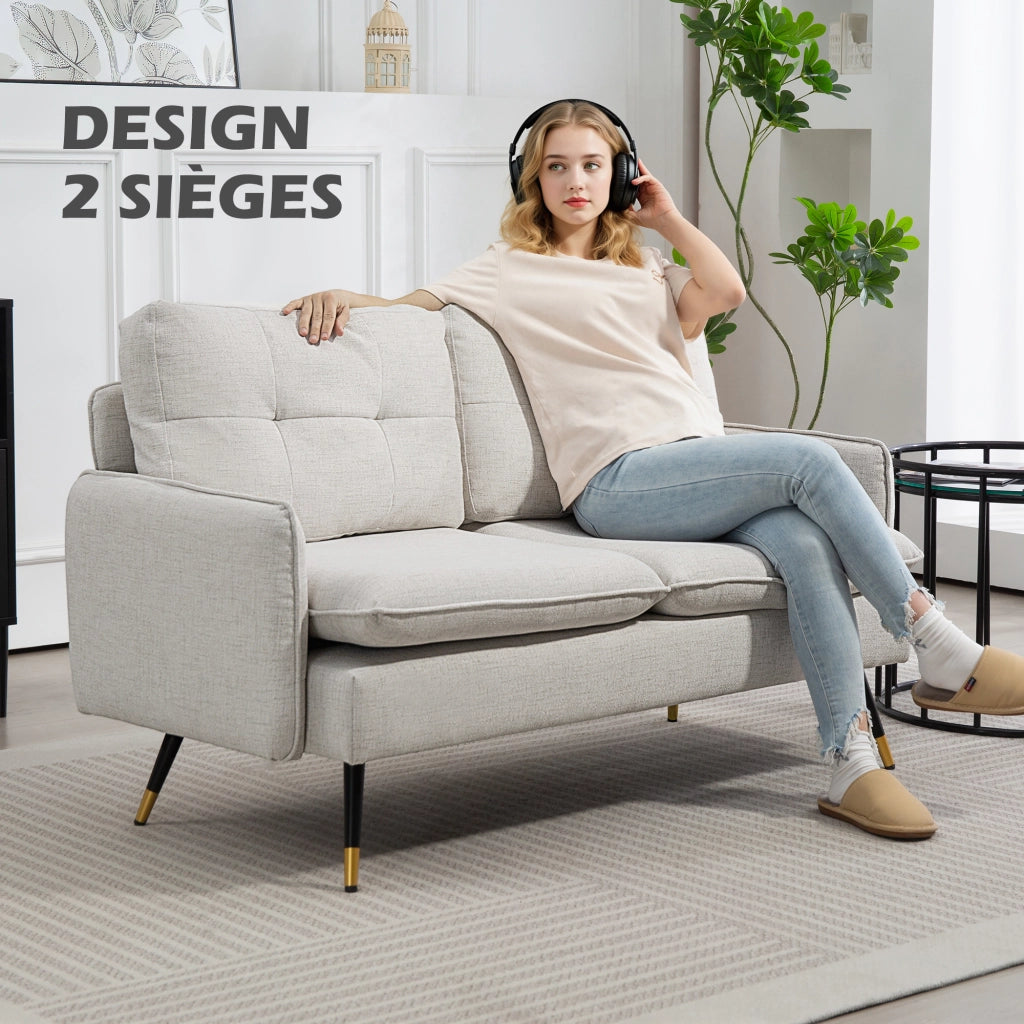 Divano 2 posti ¨C Minimal ¨C cr¨¨me 139x68x80